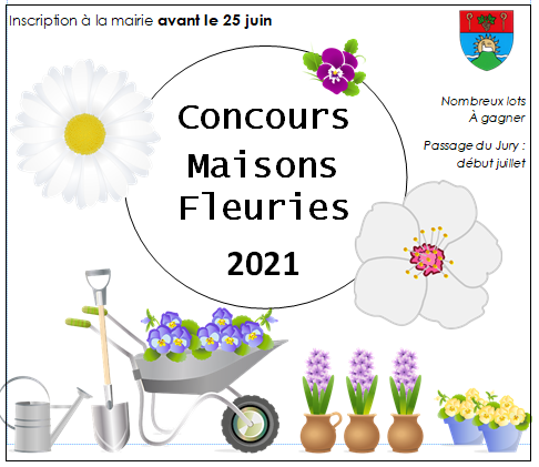 Affichette maisons fleuries